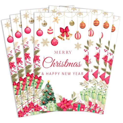 Christmas & New Year Napkins – Holiday Disposable Guest Towels with Gold Snowflakes & Bells – Perfect for Dinner, Party, Cocktail, Bathroom, Wedding & Holiday Celebrations, Serve 50