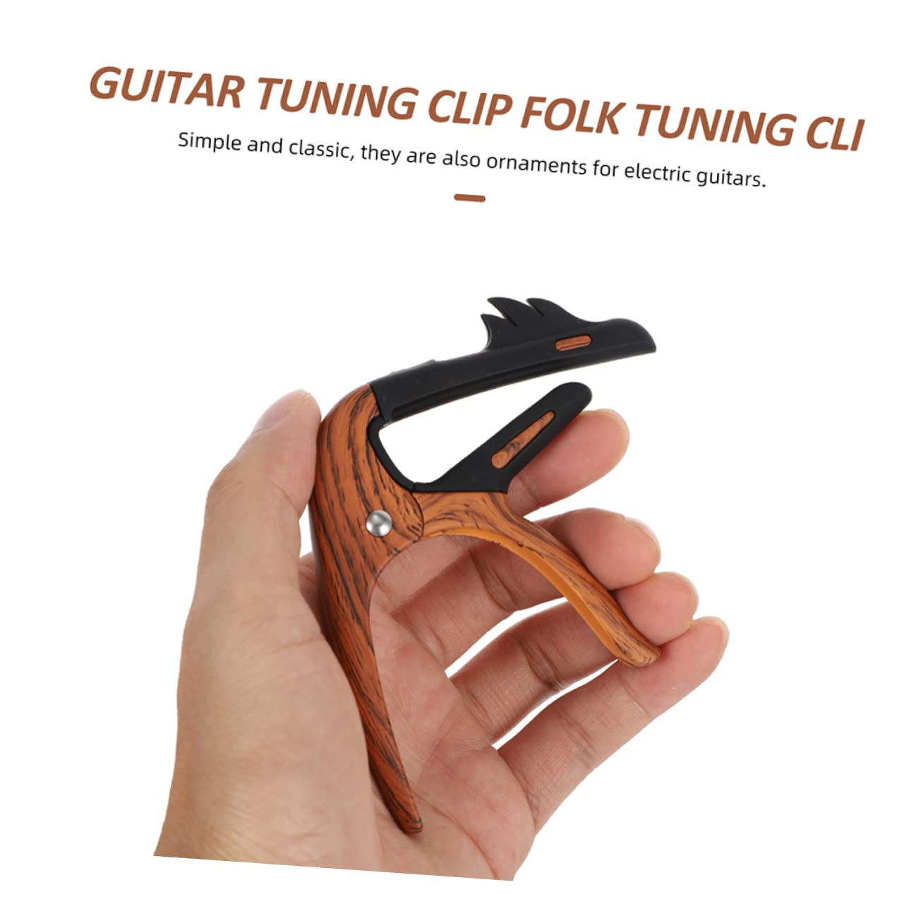 BESTonZON Adornos Metálicos 3 Piezas Cejilla De Guitarra Ukelele Banjo Afinador De Guitarra Partes De Bajo Púas De Guitarra Eléctrica Cejilla Duradera De Zinc Modificar Carpeta Afinación
