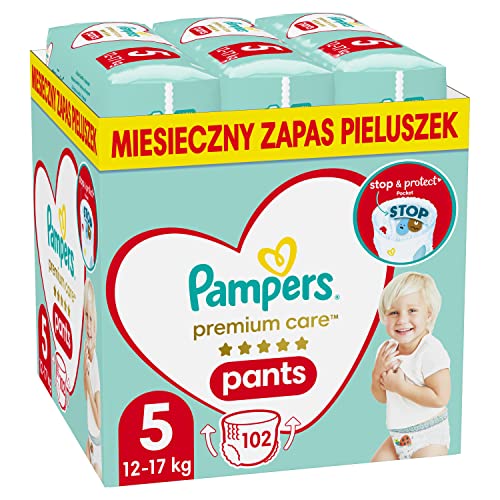 Pampers Premium Care Diapers, Size 5, Pieces, 12kg-17kg, Best Protection and Comfort Pampers in Easy to wear Diapers