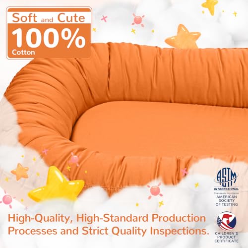Image of EAQ Baby Lounger, Infant Lounger for Newborn,Portable Baby Nest Cover Breathable & Soft, Newborn Essentials