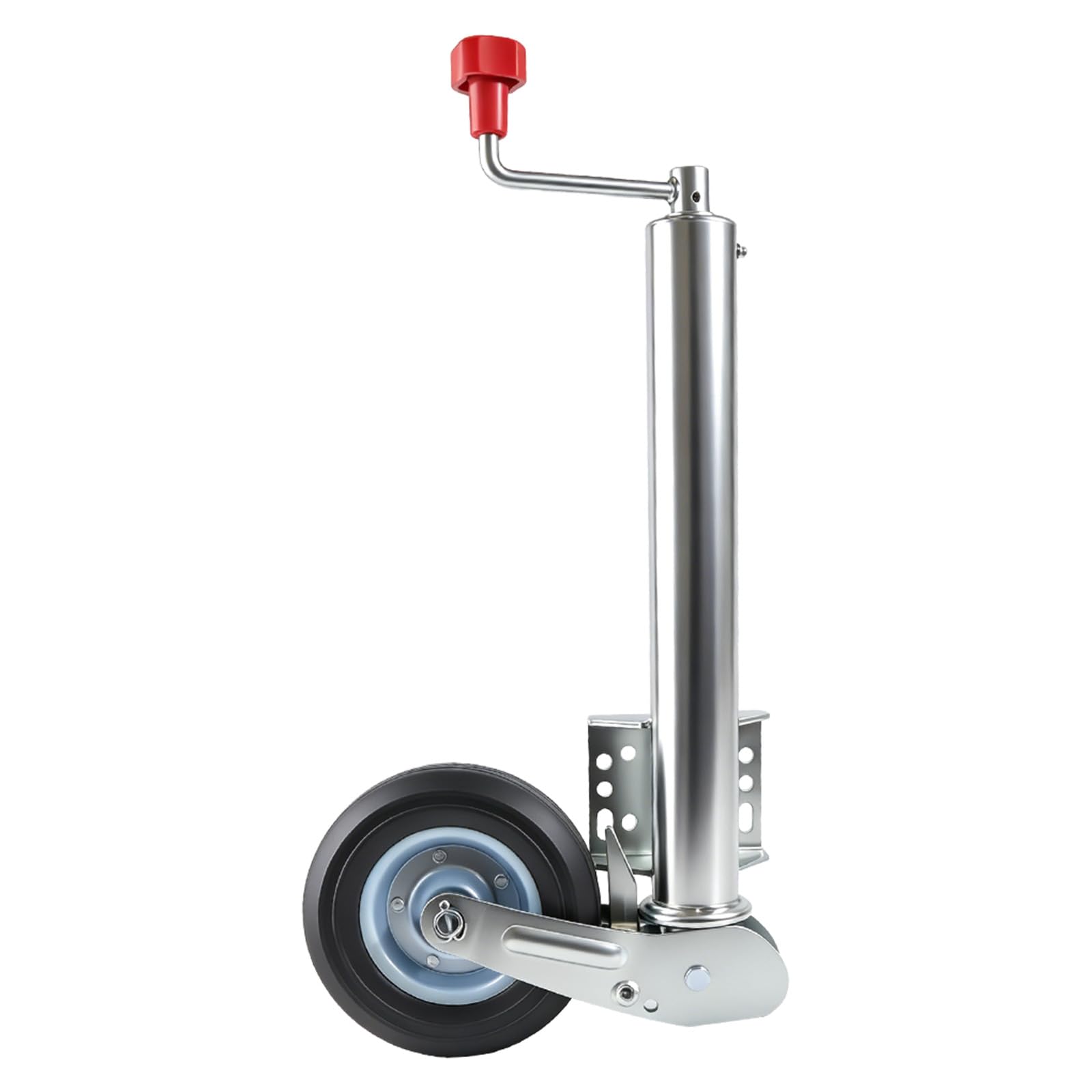 Stützrad für Anhänger mit Kurbel, 500 kg Traglast | Kurbelstützrad höhenverstellbar 245 mm, Deichselstützrad Universal Ersatz für Anhänger Wohnwagen Wohnmobile, Rad 200 x 50 mm