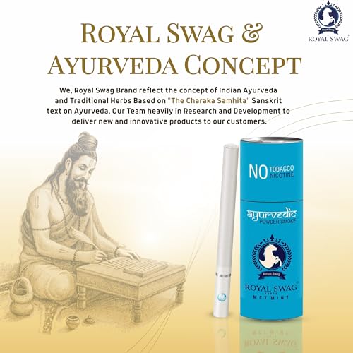 Image of ROYAL SWAG Ayurvedic & Herbal Cigarette, Combo Pack of Clove and Mint Flavour Smoke (50 Stick Each) Nicotine Free & Tobacco Free Cigarettes Helps in - (Pack Of 100 Sticks)