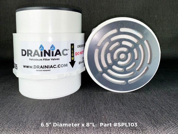 Drainiac® Petroleum Filter Valve: 3.5″ Diameter x 5.5″L with .75 MIPT Fitting