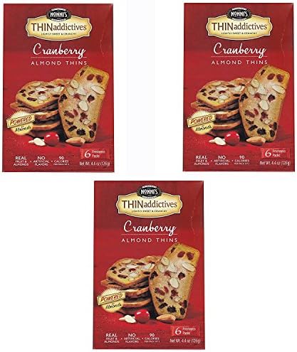 Nonni's Thin Addictives Cranberry Almond Thins, 4.4 Ounce (Pack of 3)