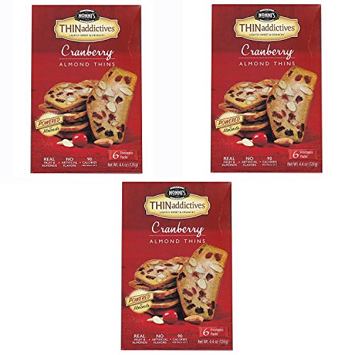 Nonni's Thin Addictives Cranberry Almond Thins, 4.4 Ounce (Pack of 3)
