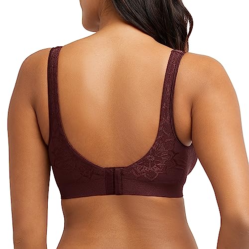 Bali Damen Comfort Revolution Wireless, Seamless Bra, 2-ply Cups, ComfortFlex Fit BH, Undurchsichtige, Nightfire Red Aztec, Medium