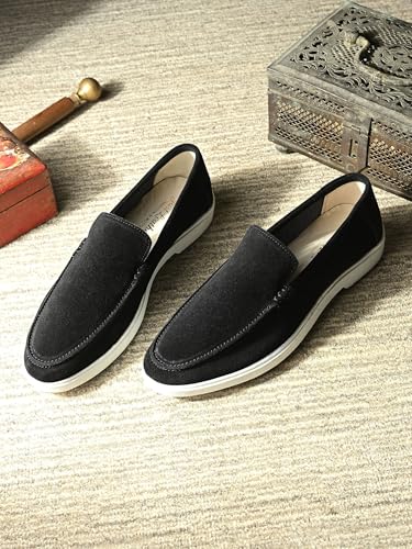 Image of Men Classic Suede Leather Loafers - Cushioned Comfort, Durable Sole & Everyday Luxury
