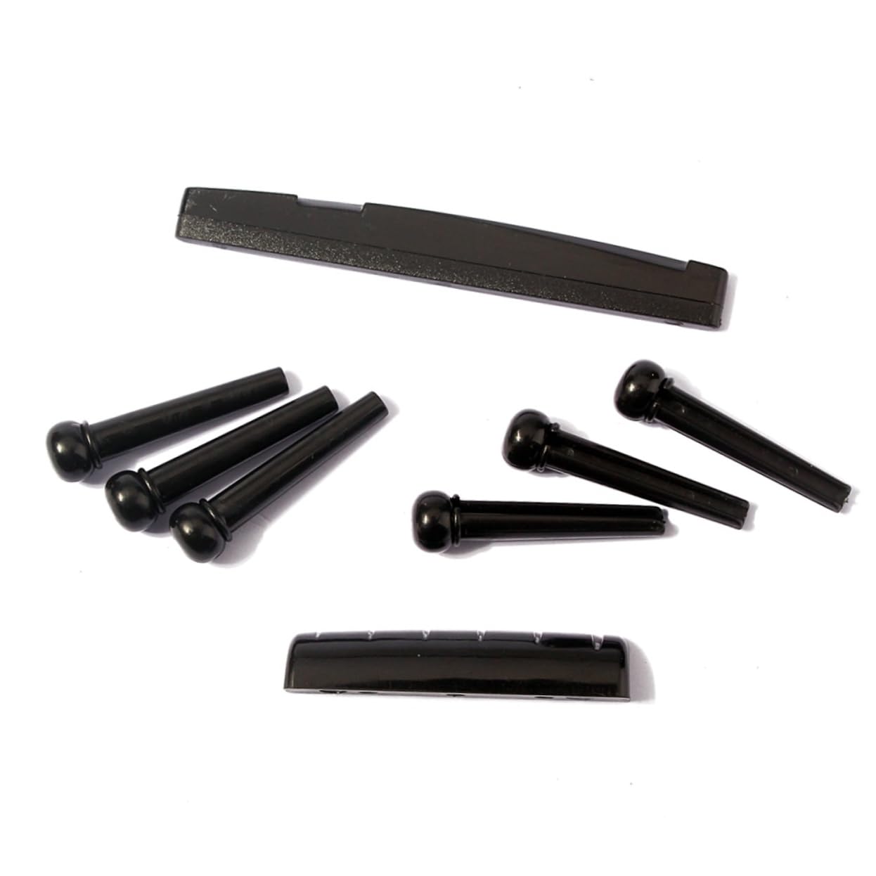 Abaodam 2pcs Guitar Repair Kit Black Bridge Saddle Nut Guitar Pins Replacement Parts for