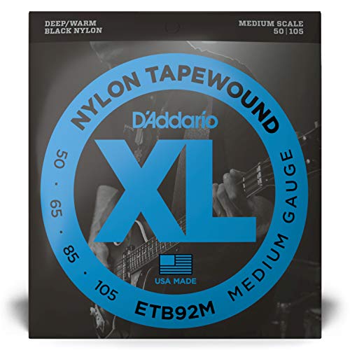 D’Addario Tapewound ETB92M Cordes moyennes pour basse avec revêtement nylon Moyen 50-105 - Les Beatles, Paul McCartney, John Lennon, RIngo Starr, George Harrison D'Addario Tapewound ETB92M Cordes moyennes pour basse avec revêtement nylon Moyen 50-105 – Image 3