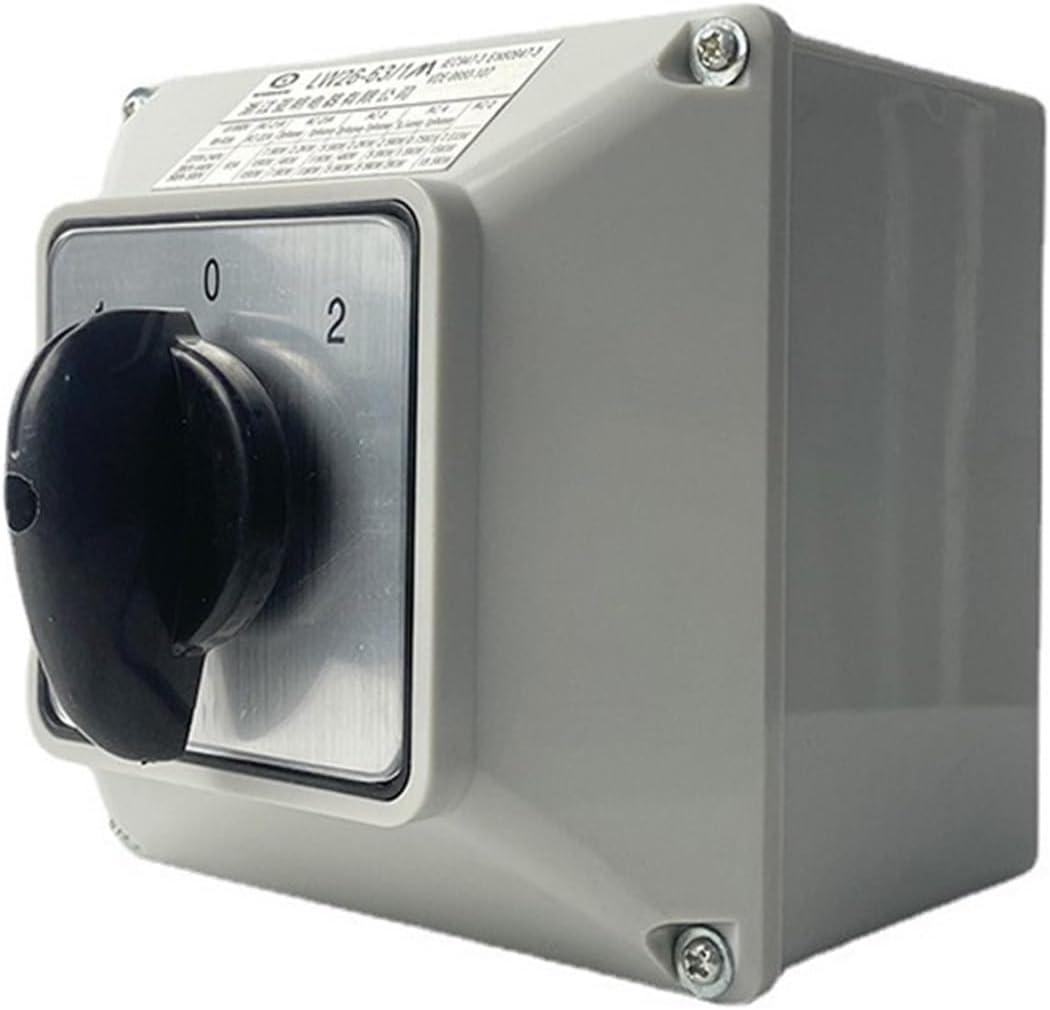 LW26-63A Cam Switch with housing Conversion Main knob 690V 63A 1 Pole Waterproof Box Rotation YMW26-63/1M(Switch with Box 01)