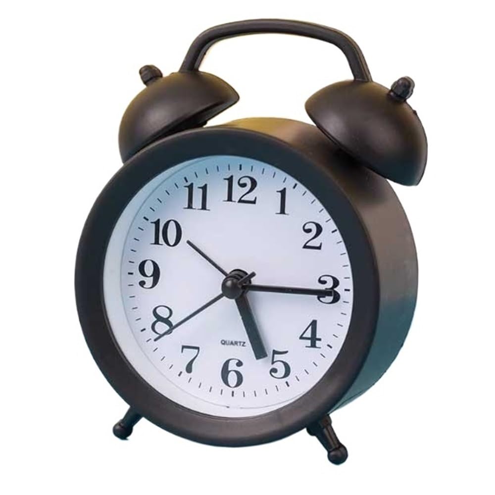 Reloj de viaje con alarma analógica redondo lindo reloj de escritorio para decoración de mesa para sala de estar, dormitorio, oficina, escuela, regalo, funciona con pilas, fácil de
