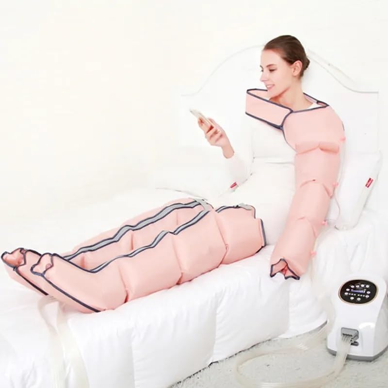 Air Compression Leg Massager with Handheld Controller, Intensity for feet, Calf and Thigh, Corded Electric, Black Leg Massager for Pain Relief Air Compressor (LEG + CALF +HAND + WAIST)-image-48
