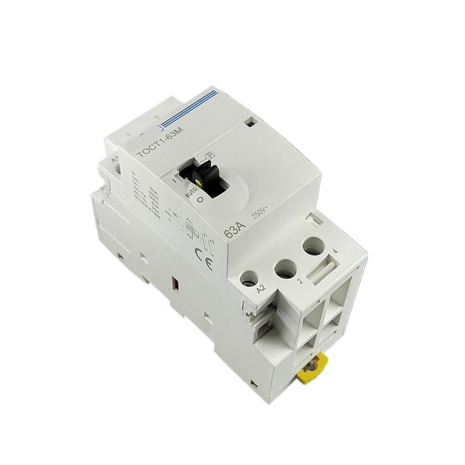 GVBAEPIEO 2P 63A 220V/230V 50/60HZ Din Rail Household Ac Modular Contactor with Manual Control Switch 2NO Or 1NO 1NC Or 2NC 1Pcs(2NO)