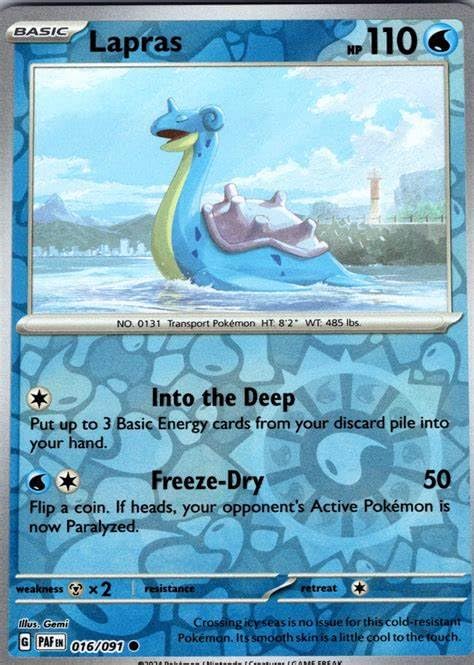 1999 lapras pokemon card value – 016/091 – Paldean Fates – Reverse Foil – Single : Toys & Games style setup or your main portfolio Pokemon Fossil Unlimited Narrow Margins