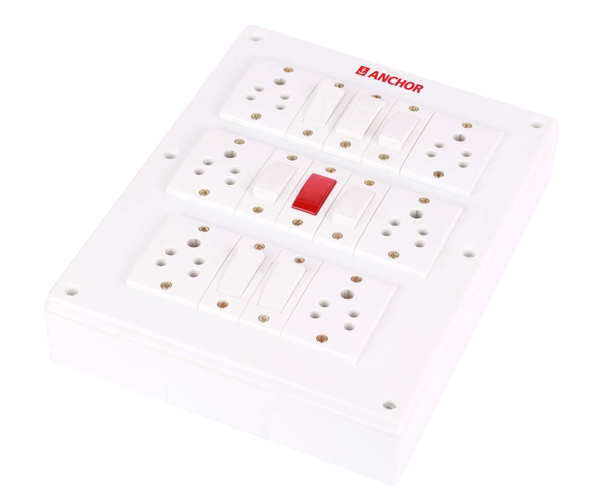 Power Strip Extension Cord - 6 Outlets (5 Amp), 4 Meters White PVC Cord with Type D Plug-image-33