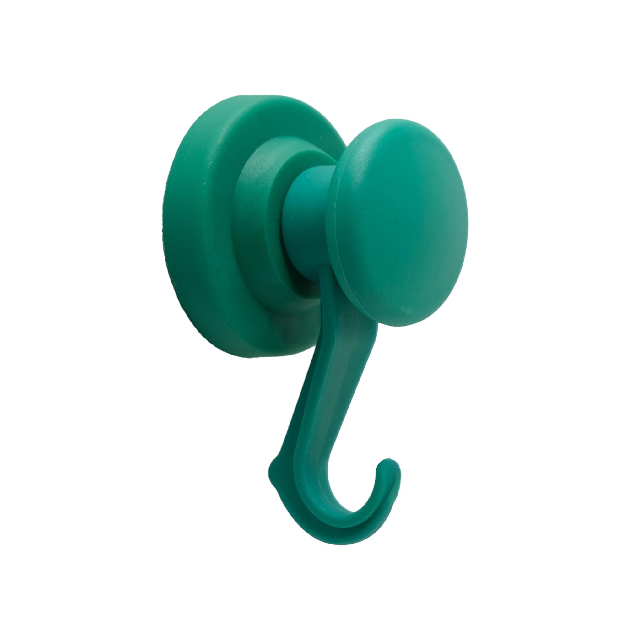 Green Rubber Coated Neodymium Magnet with Swivel Hook for Holding Rope Wires and Clothing - 43mm dia (Pack of 10)
