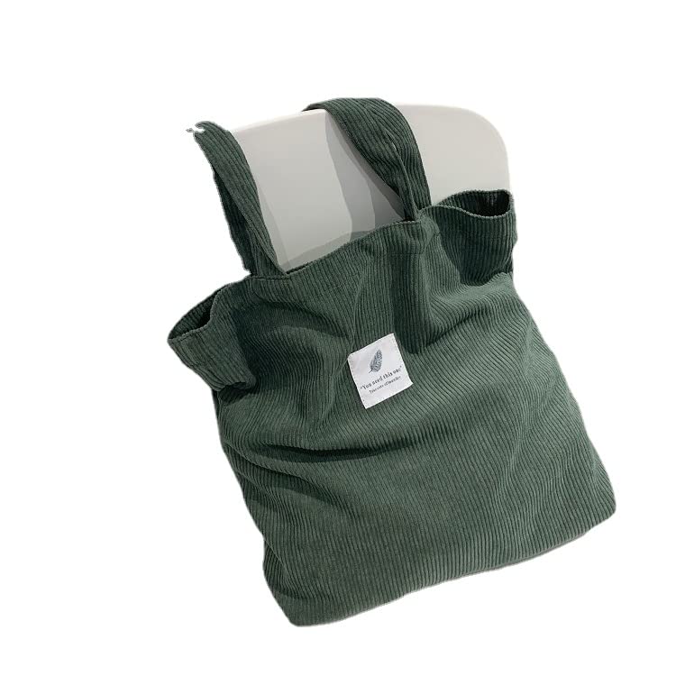 Sac fourre-tout en velours côtelé souple et résistant lavable coloris vert