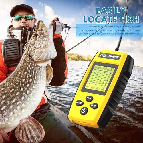 Portable Sonar Alarm Fish Finder with Sonar Transducer and LCD Display, for Kayak Fishing Boat Fishing Ice Fishing - Image 3