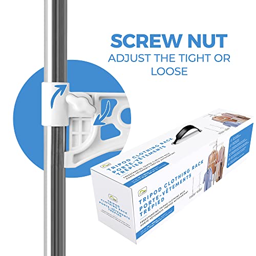 Home Spirit Tripod Clothing Rack, Indoor Clothes Drying Rack For Laundry, Foldable For Storage, Adjustable Height Up To 74", Five Removable Adjustable Hangers, Holds Up To 36 Garments #TOP3