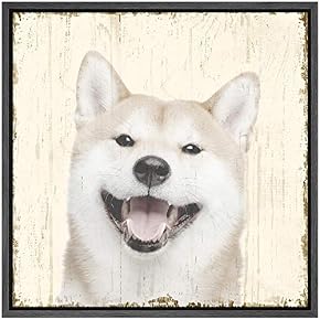 SIGNWIN Framed Canvas Wall Art Nursery Baby Husky...