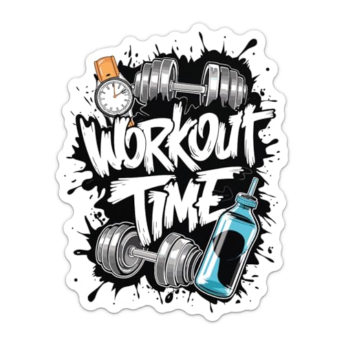 Workout Time Fitness Gym Sport & Training Sticker Car Bumper Vinyl Decal, 3 Inch