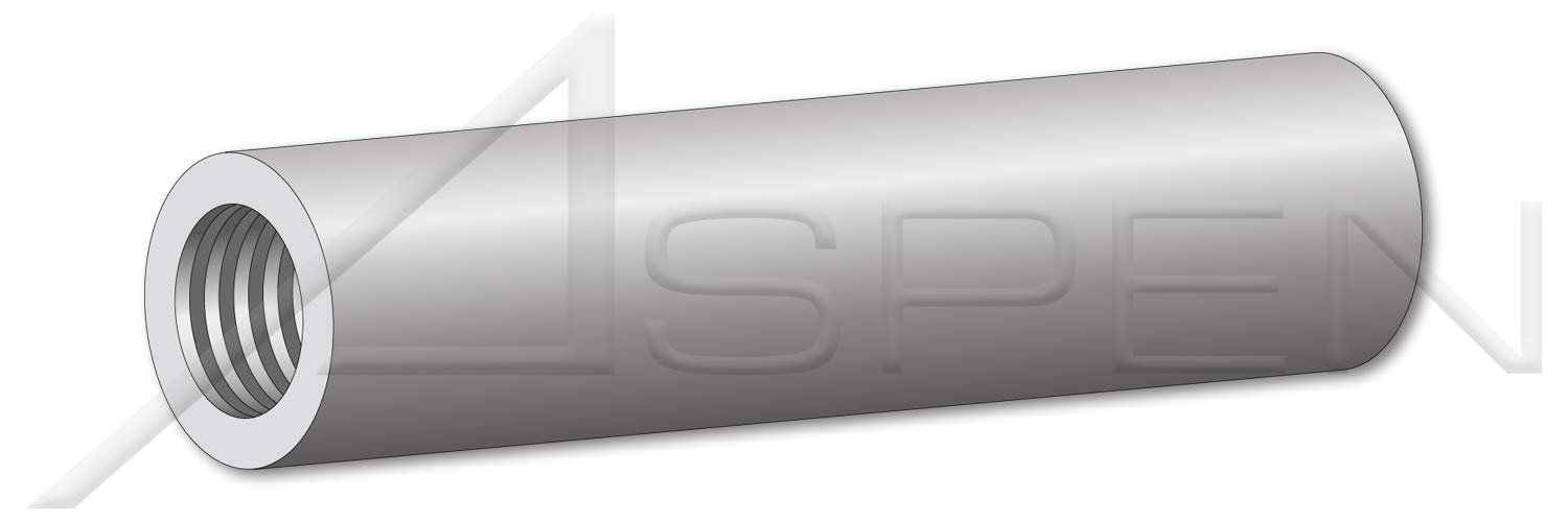 (1000 pcs) #4-40 X 1/8", Round Female Standoffs, 3/16" Diameter, Aluminum, Made in U.S.A.