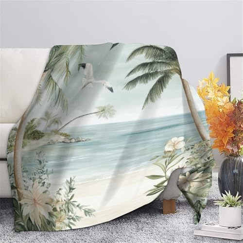 Couverture en flanelle 200x230cm imprimé vagues 3D pour canapé