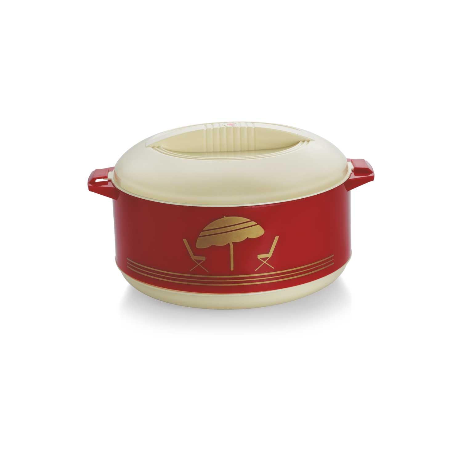Cello Plastic Solid Insulated Food Server Casserole - 3.5L, Red