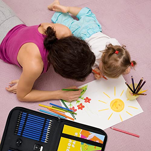 LUCYCAZ-Drawing-Kit-Art-Supplies-for-Kids-9-12-Travel-Drawing-Set-Includes-Drawing-Pad-Origami-Paper-Sketch-and-Colored-Pencils-Eraser-and-Sharpener-Sketch-Kit-for-Kids-Teens-and-Adults