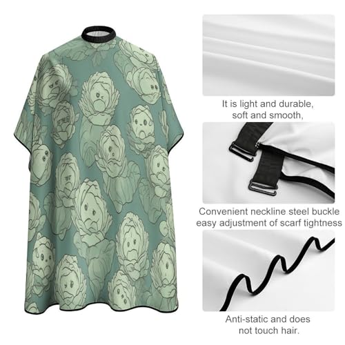 Capa para cortar cabello con patrón Cabbage ajustable miniatura 4