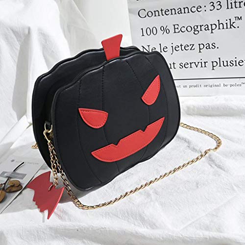 Tongina Bolsa de abóbora feminina saco de doces de halloween pequeno diabo bolsa de ombro mensageiro