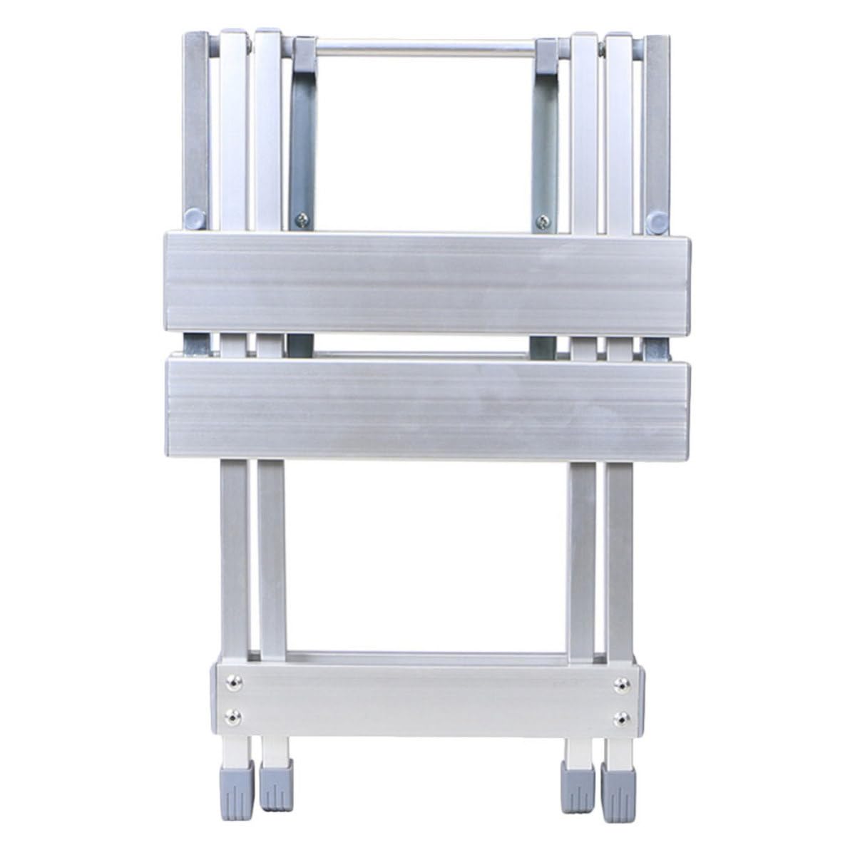 Chaise pliante en alliage d'aluminium à surface lisse argentée robuste
