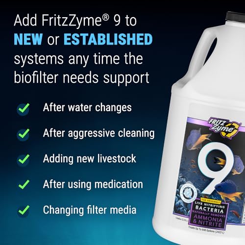 Image of Fritz Aquatics FritzZyme 9 Live Nitrifying Bacteria Naturally Removes Amonia & Nitrite for Saltwater Fish (1-Gallon)