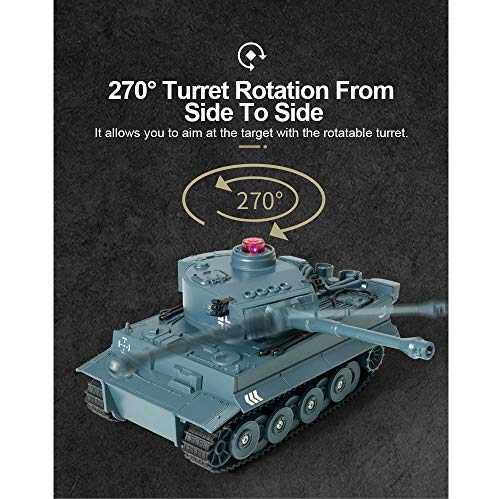 Haochen Rc Tank Remote Tank Toy, 1/30 2.4G Remote Control Mini Rc Tank, Rc Vehicle Full-Function Stunt Car Military Toy Tank (Blue) #TOP6