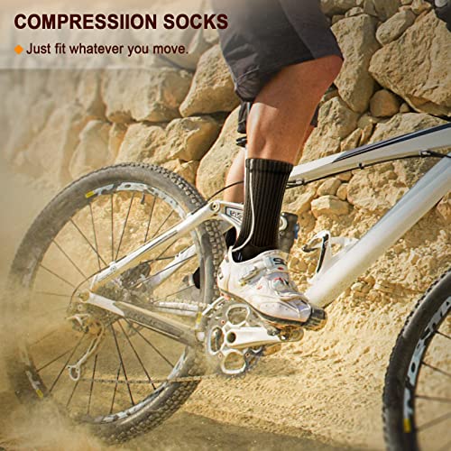 Image of BULLIANT Men 6-Pack Athletic Compression Crew Socks for Running Gym Sports