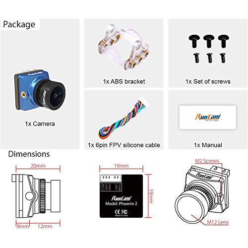 RunCam Phoenix 2 Micro FPV Camera 1000TVL FOV 155° Super Global WDR Day&Night Freestyle Cam with 2.1mm Lens 4:3/16:9 Switchable for RC FPV Racing Drone Quadcopter - Thumbnail 4