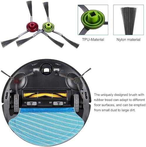 Image of Replenishment Kit | Replacement Parts | Accessories Compatible with Ecovacs Deebot Ozmo T8 | T8 AIVI | N7 | N8 | N8 Pro+ | OZMO 920 | 950 | N20 Pro | N20Side | T20 Omni | Side Brushes | Set of 4