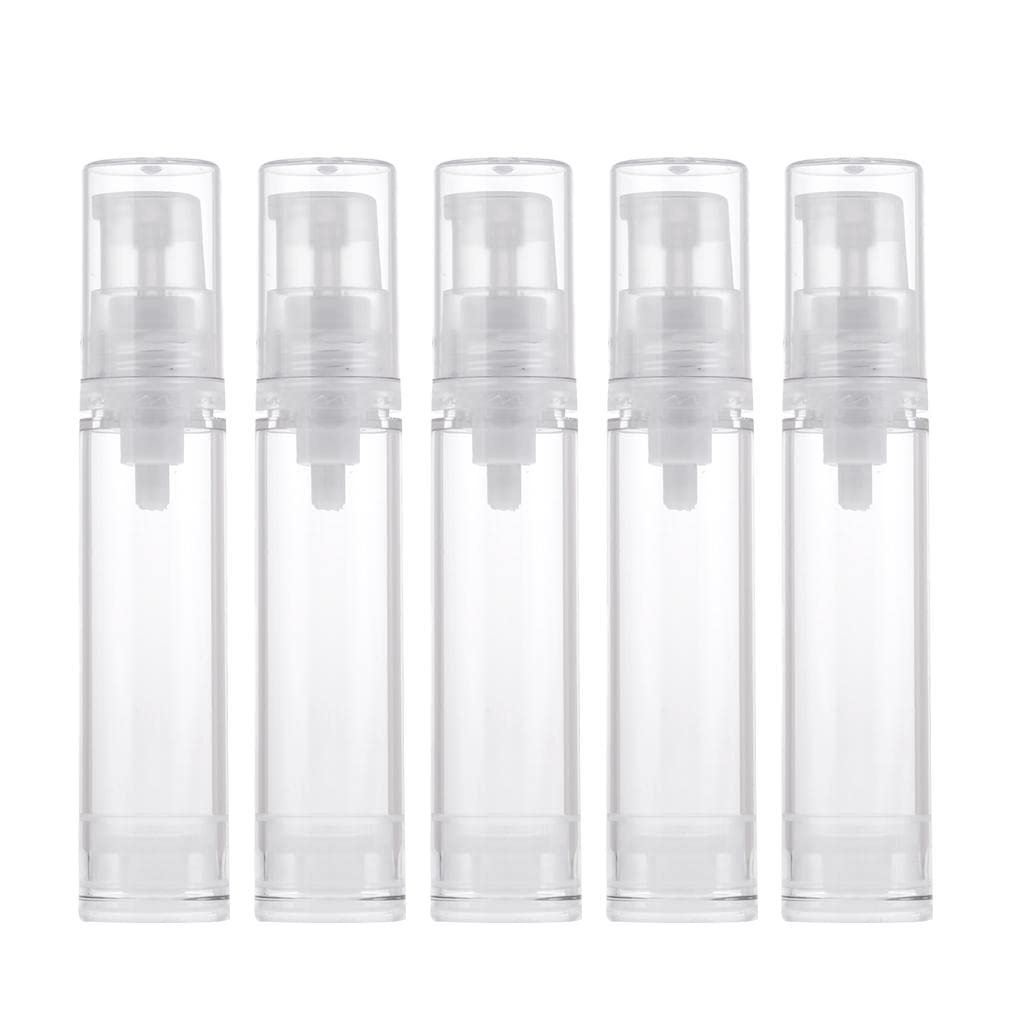 10Ml Clear Empty Refillable Airless Pump Cream Lotion Bottle Cosmetic Container Fine Mist Spray Bottle, Pack of 5-image-42