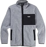 Burton Herren Durchgehender Reißverschluss Sport-Kapuzenpullover, Gray Heather/True Black, X-Large