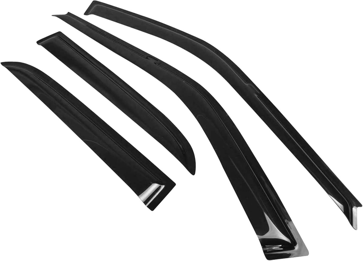 Window Visor Compatible with 1990-1993 Honda Accord 4 Door, Slim Style Acrylic Smoke Tinted & Semi-Transparent Sun Rain Wind Guards Shield Vent by IKON MOTORSPORTS, 1991 1992