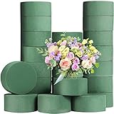 24 Pcs Round Floral Foam Blocks,Green Wet Foam Block,Dry Floral Foam,Wet Florist Block Flower Arrangement Supplies for Wedding Aisle Flowers,Arty Decoration,Party