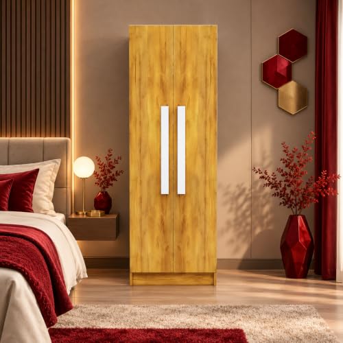 Image of Bniture Wooden Almirah for Clothes, Door for Bedroom, 2 Door Wardrobe with 4 Shelves Huge Storage Space (46D x 60W x 182H CM) | 3 Year Warranty (Giant Wood)