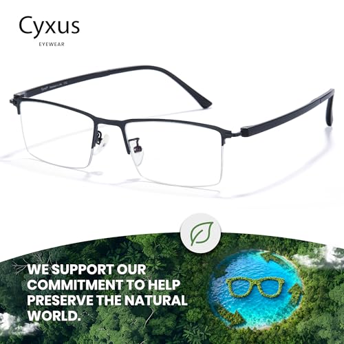 Image of Cyxus Blue Light Blocking Glasses for Men Woman Semi Rim Computer Gaming Office Study Eyeglasses with UV Protection 8003T01