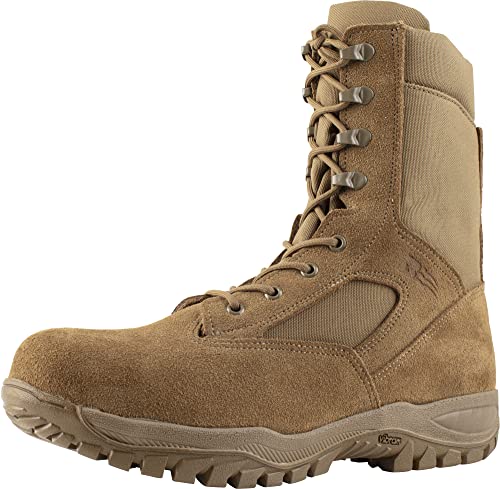 Belleville C312Z CT 8" Composite Toe Side-Zip Military Tactical Boots for Men - Air Force/Army Boots OCP - Traction Outsole - Berry Compliant - Coyote Brown Leather4