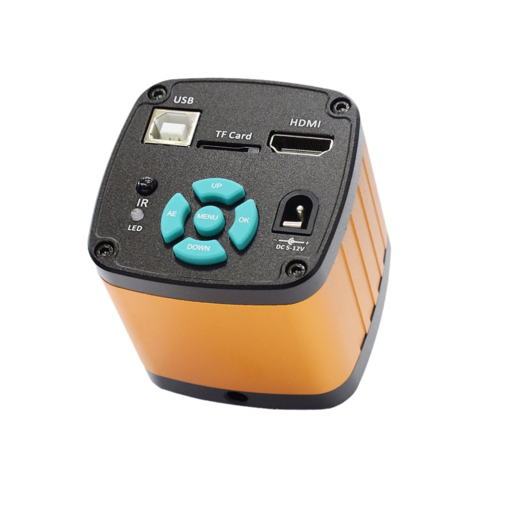 Fotocamera per microscopio trinoculare 4K 48MP HD Digitale Industriale HDMI USB Riparazione Elettronica e Obiettivo con Attacco C 120X con Luce ad Anello Regolabile a 56 LED