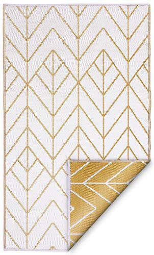 FAB HAB Sydney - Gold & Cream Alfombra/tapete para Interiores y Exteriores (120 cm x 180 cm)