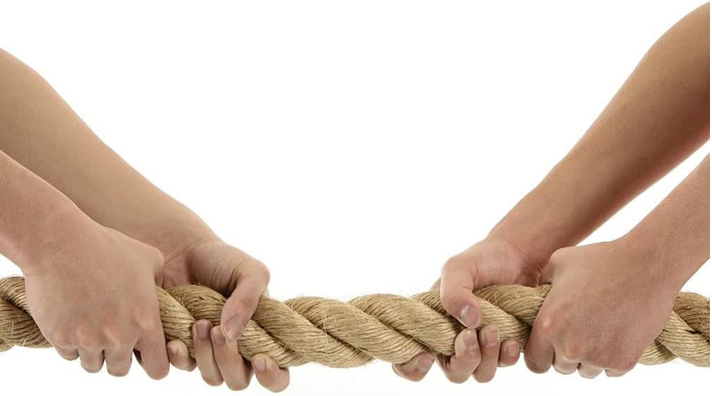 Twisted Natural Jute Rope - Nautical Hemp Rope for Hammock, Landscaping, Home Decorating, Hanging Swing, Tug War, Cat Scratching Post (1 inch x 49 feet)