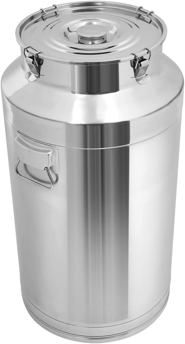 Bidón de leche de acero inoxidable con grifo de 88L ideal para fermentar vino en casa