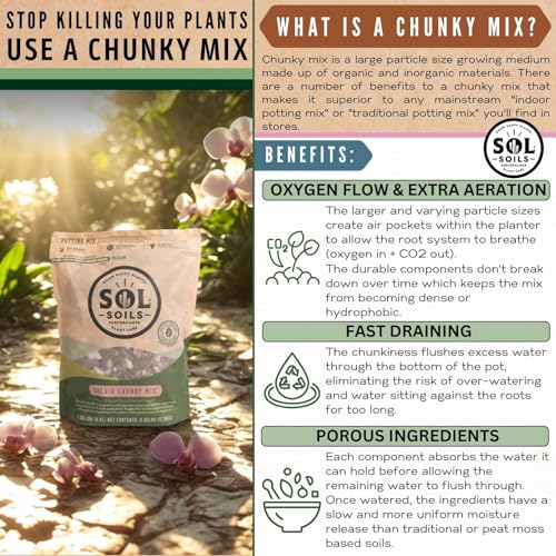 Sol Soils Mezcla Gruesa para Orquídeas 1 Galón miniatura 6