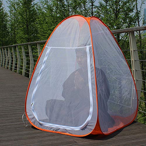 Fesjoy Camping Tents,Meditation Tent Single Mosquito Net Temples Sit-in Free-standing Shelter Cabana Quick Folding Tent